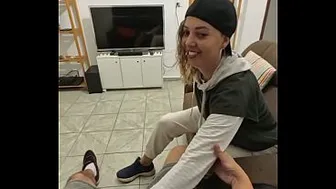The lesbian neighbor fell face-first onto the cock.